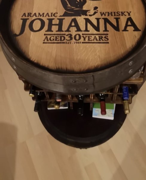 Fassschrank & Weinregal aus Holzfass (225L) | Edle Fassbar